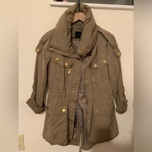 BCBG MaxAzria Brooke Olive Jacket with gold hardware